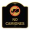 Signmission Spanish Traffic No Camiones No Trucks W/ Graphic, Black & Gold Alum Sign, 18" x 18", BG-1818-22881 A-DES-BG-1818-22881 - alternate 1